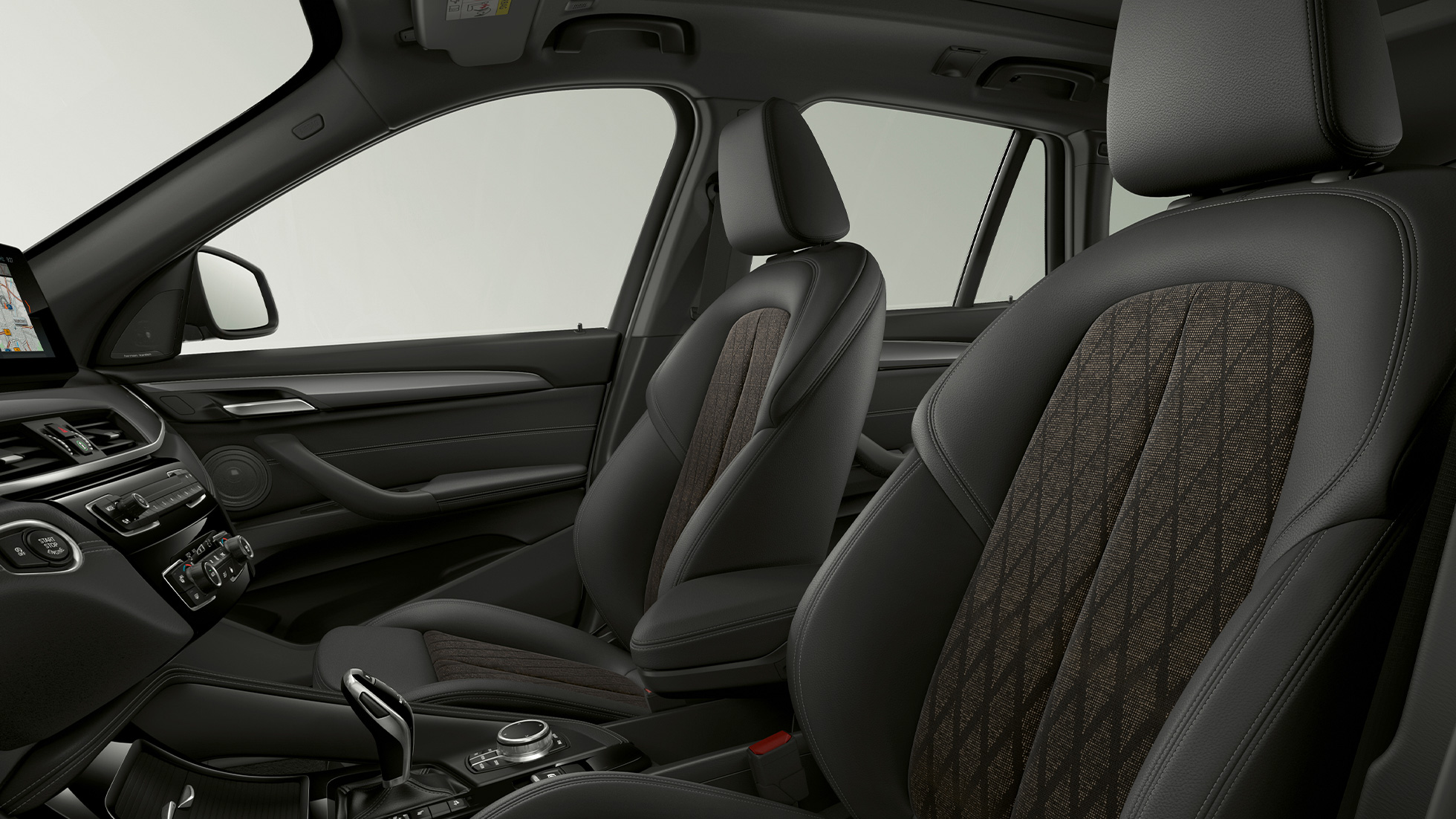 BMW X1, Versão xLine, estofos BMW X1, Versão xLine, interior com destaque para os estofos