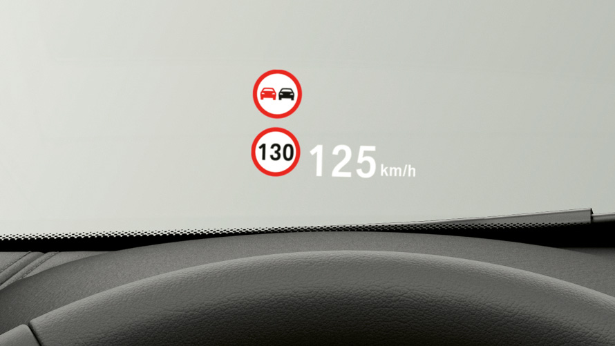 BMW X1, BMW Head-up Display. Interior do BMW X1, perspetiva do BMW Head-up Display.