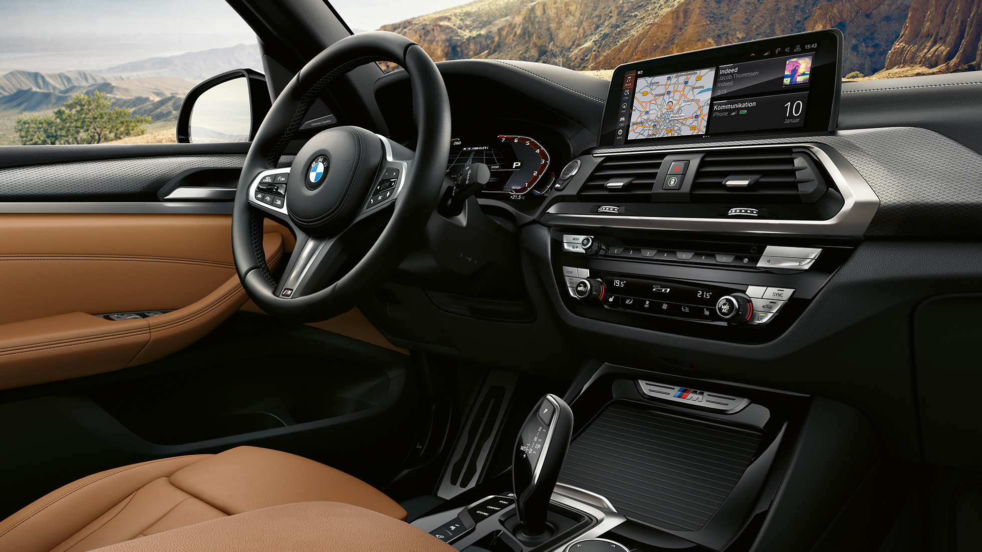 BMW X3 M40i, volante e painel de instrumentos BMW X3 M40i, volante e painel de instrumentos