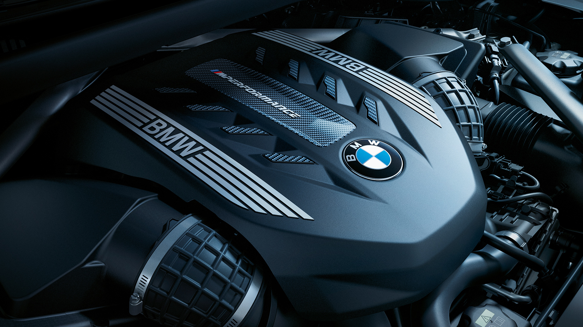 Motor do BMW X6. Grande plano do motor do BMW X6.