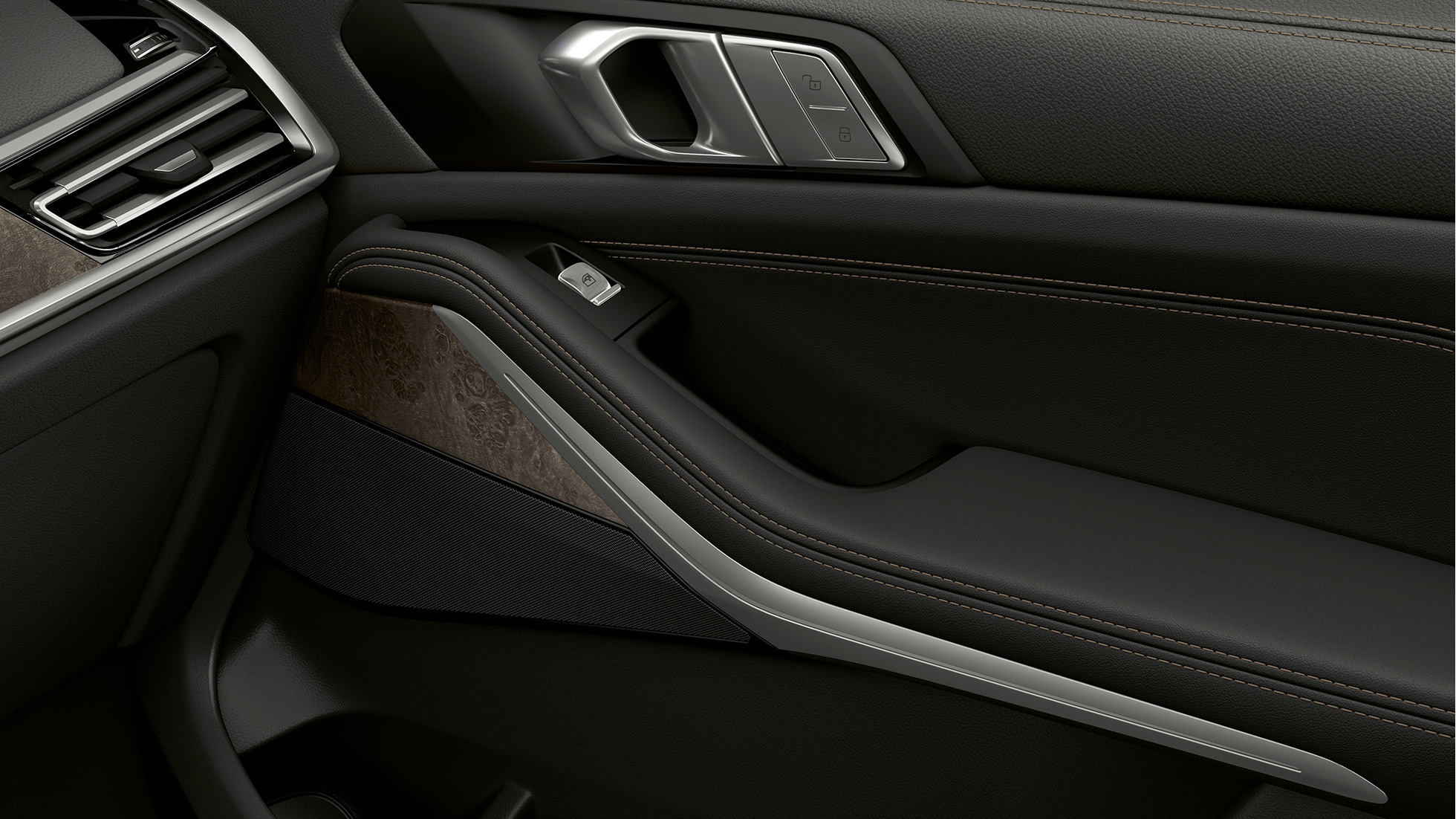 BMW X7, interior da porta Grande plano do interior da porta do BMW X7