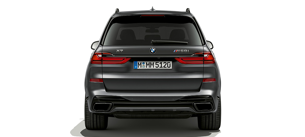 BMW, Dark Shadow, perspetiva traseira BMW X7, G07, Dark Shadow, perspetiva traseira