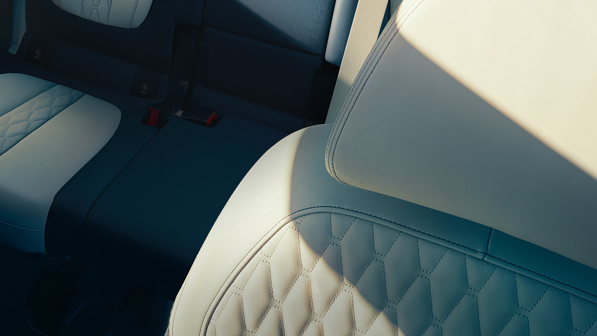 Design em pele do BMW X7 Grande plano do design da pele Merino
