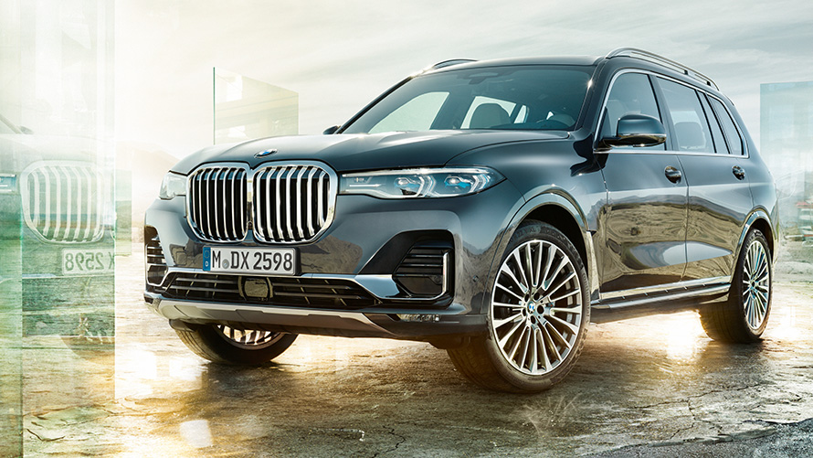 BMW X7, 2019, G07, pintura cinza Arctic, perspetiva frontal a três quartos, parado BMW X7, 2019, G07, pintura cinza Arctic, perspetiva frontal a três quartos, parado
