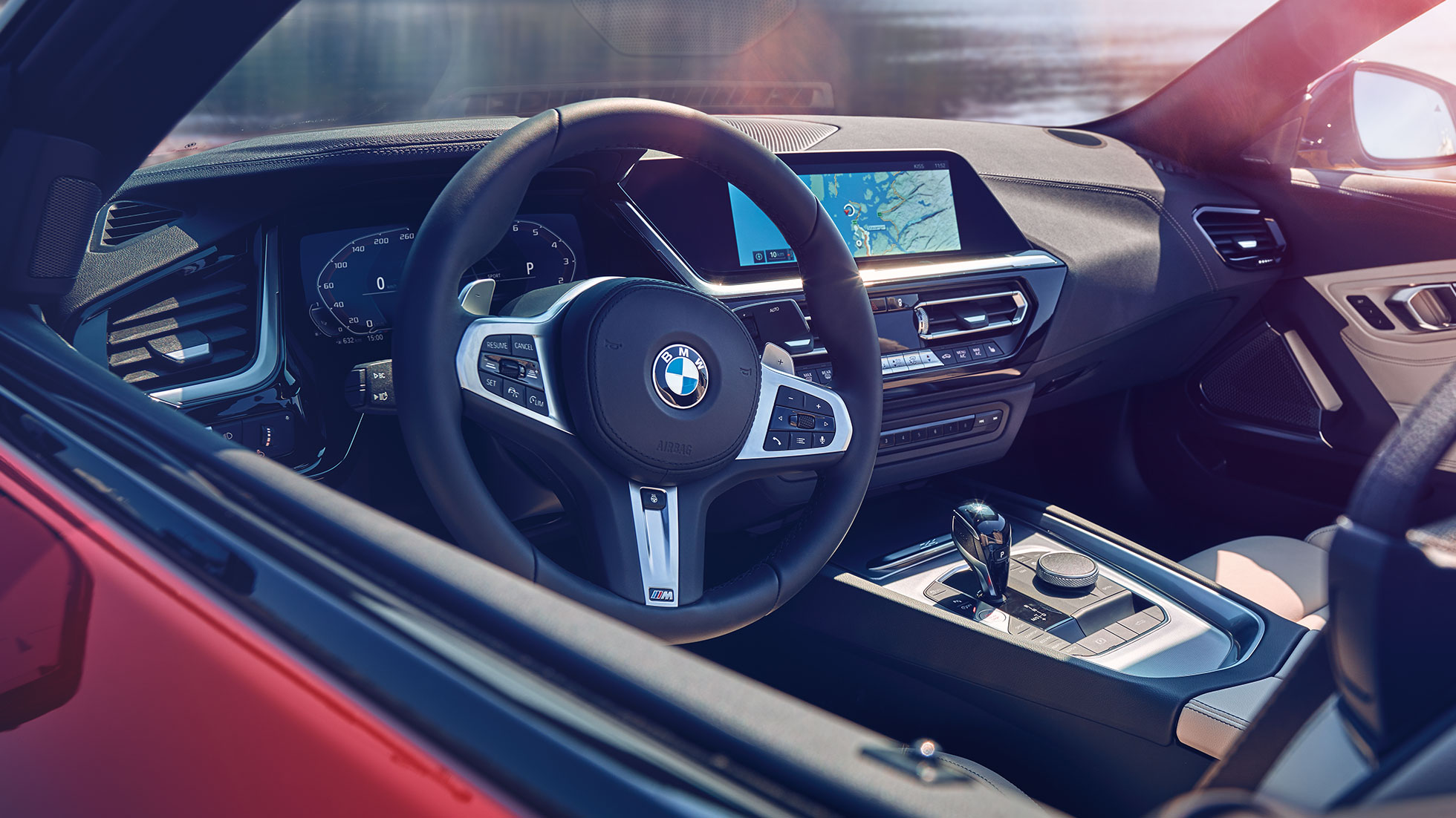 Interior do BMW Z4 Roadster Perspetiva do interior do BMW Z4 Roadster