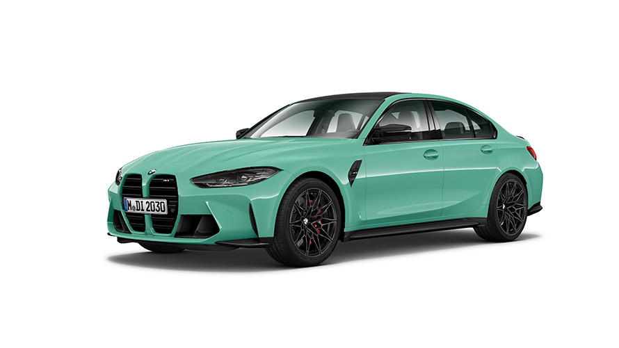 BMW M3 Competition Berlina, G80, 2021, perspetiva lateral a três quartos BMW M3 Competition Berlina, G80, 2021, perspetiva lateral a três quartos