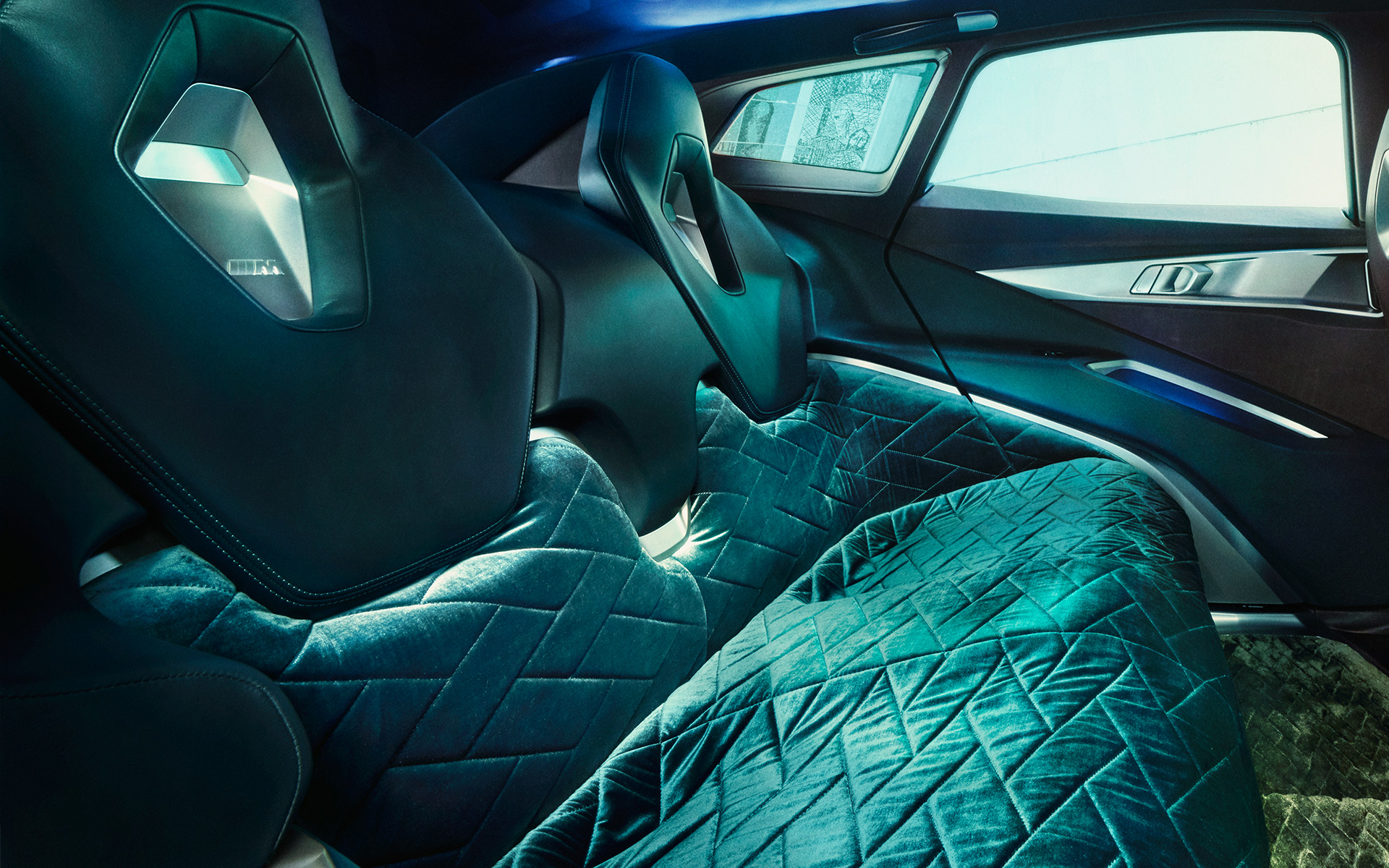Concept BMW XM (G09), interior, perspetiva traseira, grande plano, Lounge Concept BMW XM (G09), interior, perspetiva traseira, grande plano, Lounge