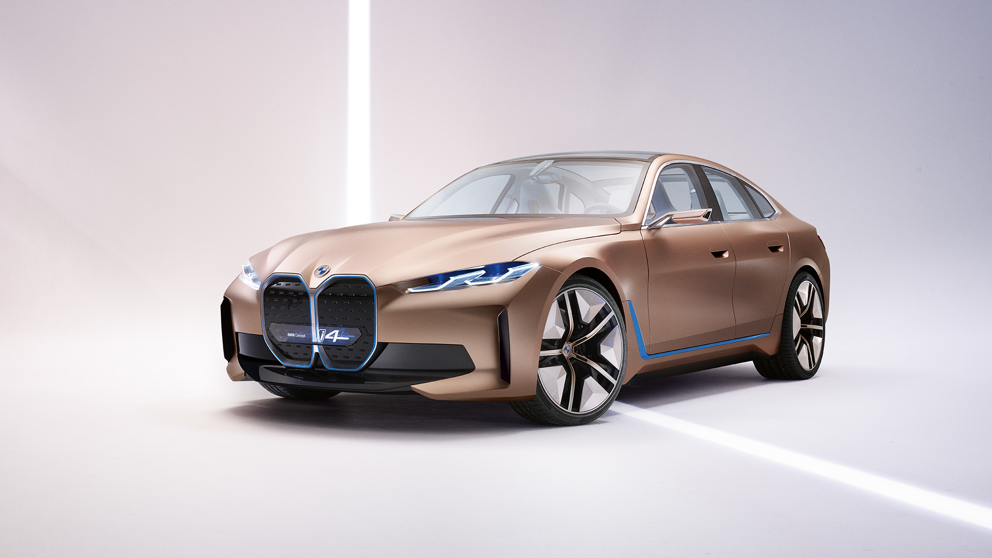 Exterior 4 do Concept BMW i4 2020 G26 Exterior 4 do Concept BMW i4 2020 G26, automóvel elétrico, perspetiva lateral deste Gran Coupé BMW totalmente elétrico