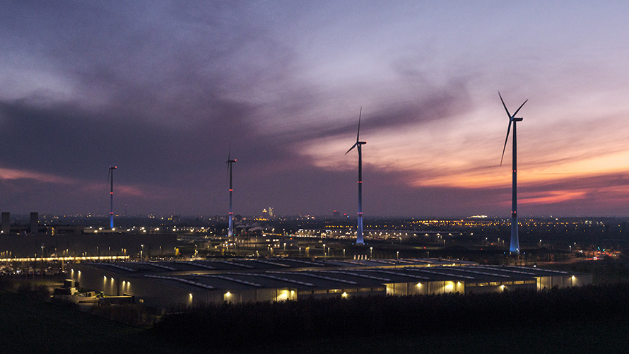 Energia eólica, sustentabilidade BMW Sustentabilidade BMW, energia eólica, instalações da fábrica da BMW em Leipzig, quatro turbinas eólicas