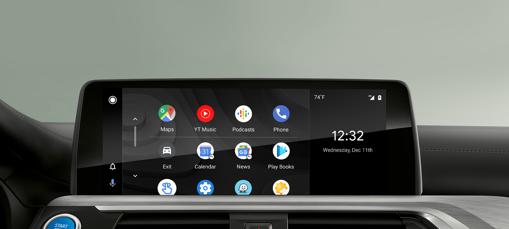 Integração para smartphone através do sistema Android Auto Integração para smartphone através do sistema Android Auto, menu no ecrã de controlos, BMW ConnectedDrive