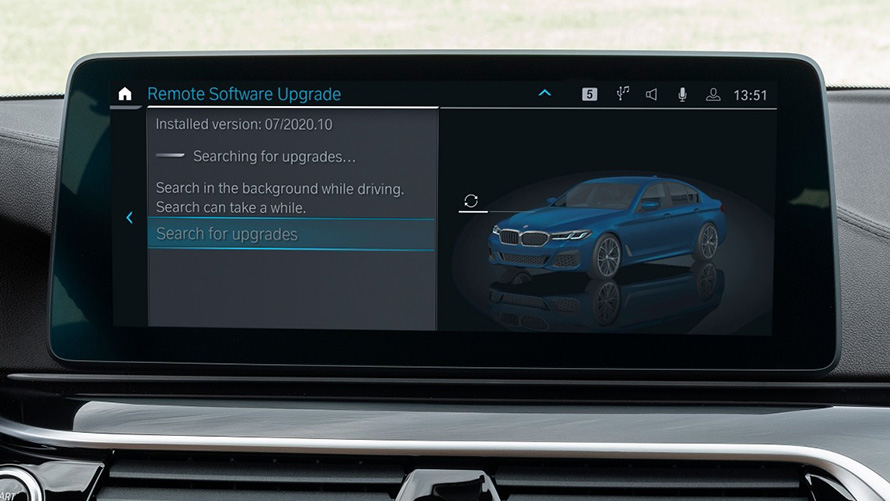 Atualização de software à distância BMW, sistema de navegação Atualização de software à distância BMW, sistema de navegação, grande plano