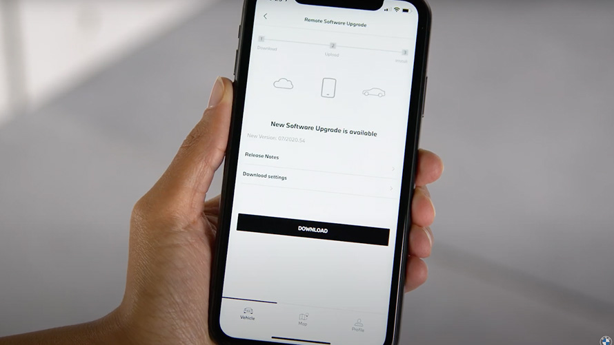 Download e instalação, atualização de software à distância com a aplicação My BMW Vídeo explicativo, Download e instalação, atualização de software à distância com a aplicação My BMW