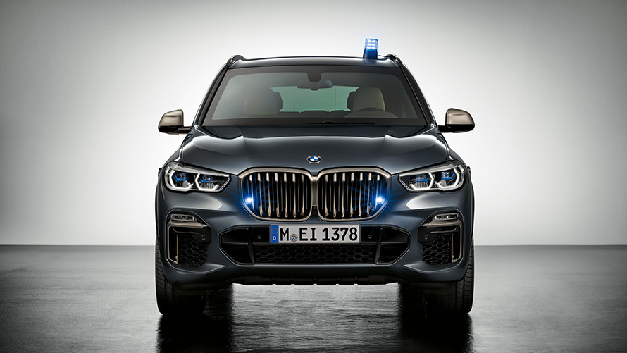 Viaturas blindadas BMW, equipamento adicional, pintura azul-claro Viaturas blindadas BMW, equipamento adicional, pintura azul-claro