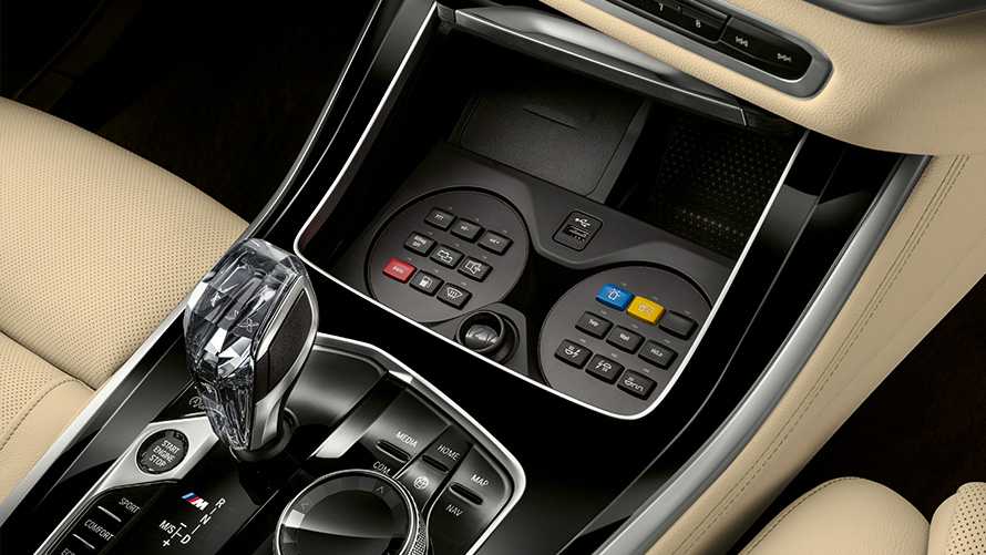Viaturas blindadas BMW, equipamento adicional, interior, consola central Viaturas blindadas BMW, equipamento adicional, interior, consola central
