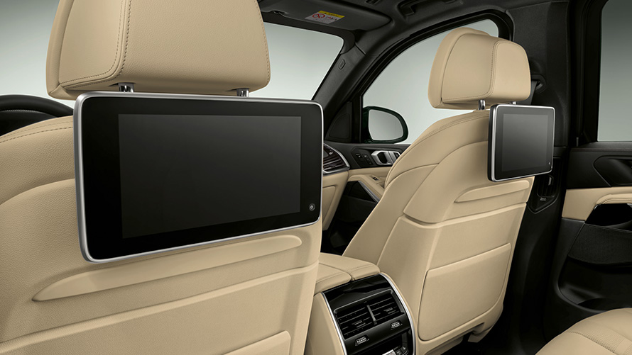 Viaturas blindadas BMW, equipamento adicional, interior, ecrã nos bancos dianteiros Viaturas blindadas BMW, equipamento adicional, interior, ecrã nos bancos dianteiros