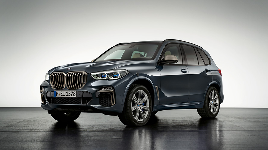 Viaturas blindadas BMW, BMW X5 Protection VR6, intacto Viaturas blindadas BMW, BMW X5 Protection VR6, perspetiva frontal a três quartos, intacto