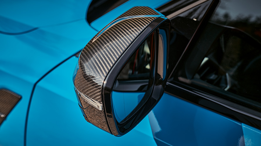 Capas dos espelhos retrovisores exteriores M em fibra de carbono Acessórios BMW para o outono e o inverno, capas dos espelhos retrovisores exteriores M em fibra de carbono