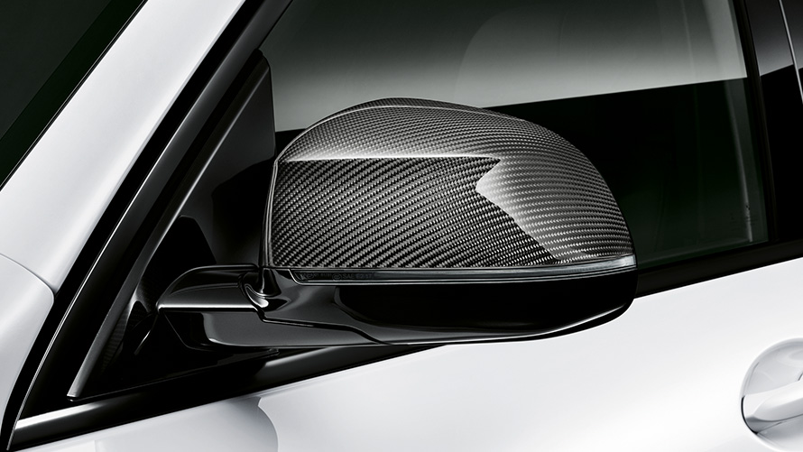 Capas dos espelhos retrovisores exteriores M Performance em fibra de carbono Peças BMW M Performance, capas dos espelhos retrovisores exteriores BMW M Performance em fibra de carbono