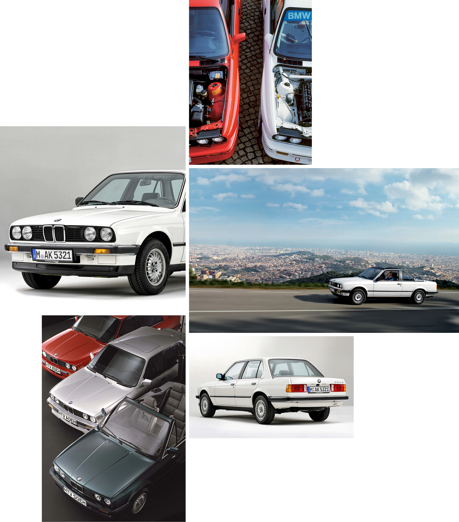 Colagem da 2.ª Geração do BMW Série 3.