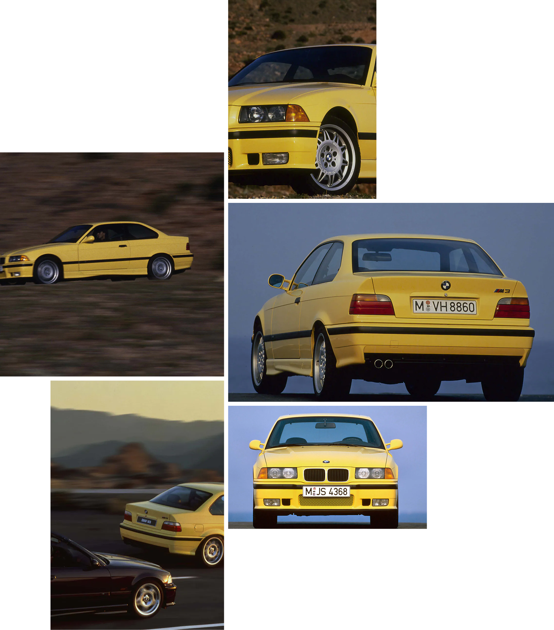 Colagem da 3.ª Geração do BMW Série 3.